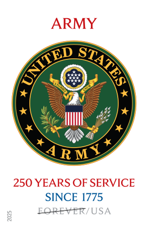 2025 U.S. Army 250th Stamps 100 pcs