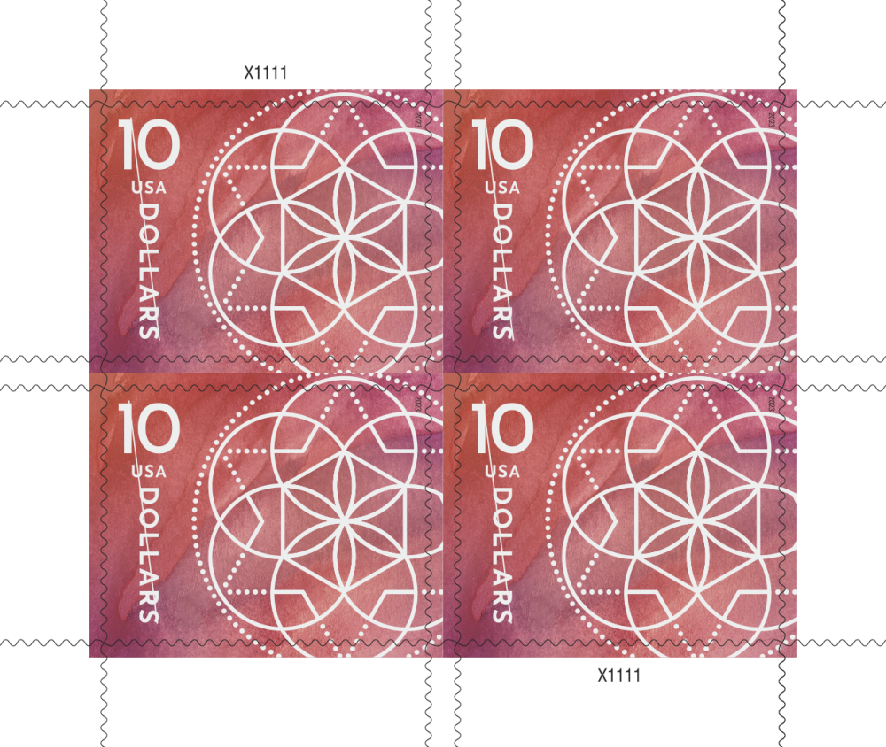 2023 $10 Floral Geometry Stamps