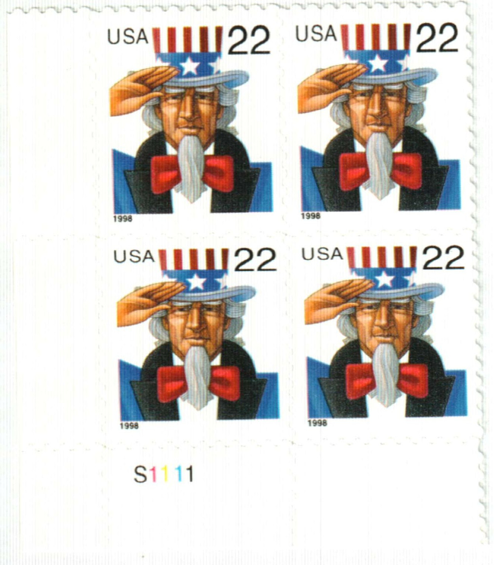 1998 Uncle Sam Stamps 100 PCS