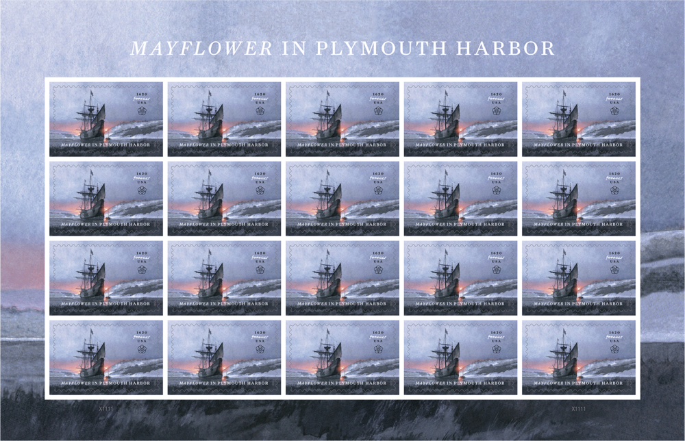 2020 Mayflower in Plymouth Harbor Stamps 100 PCS