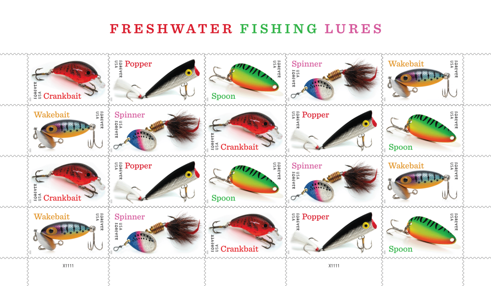 2025 Freshwater Fishing Lures Stamps 100 pcs