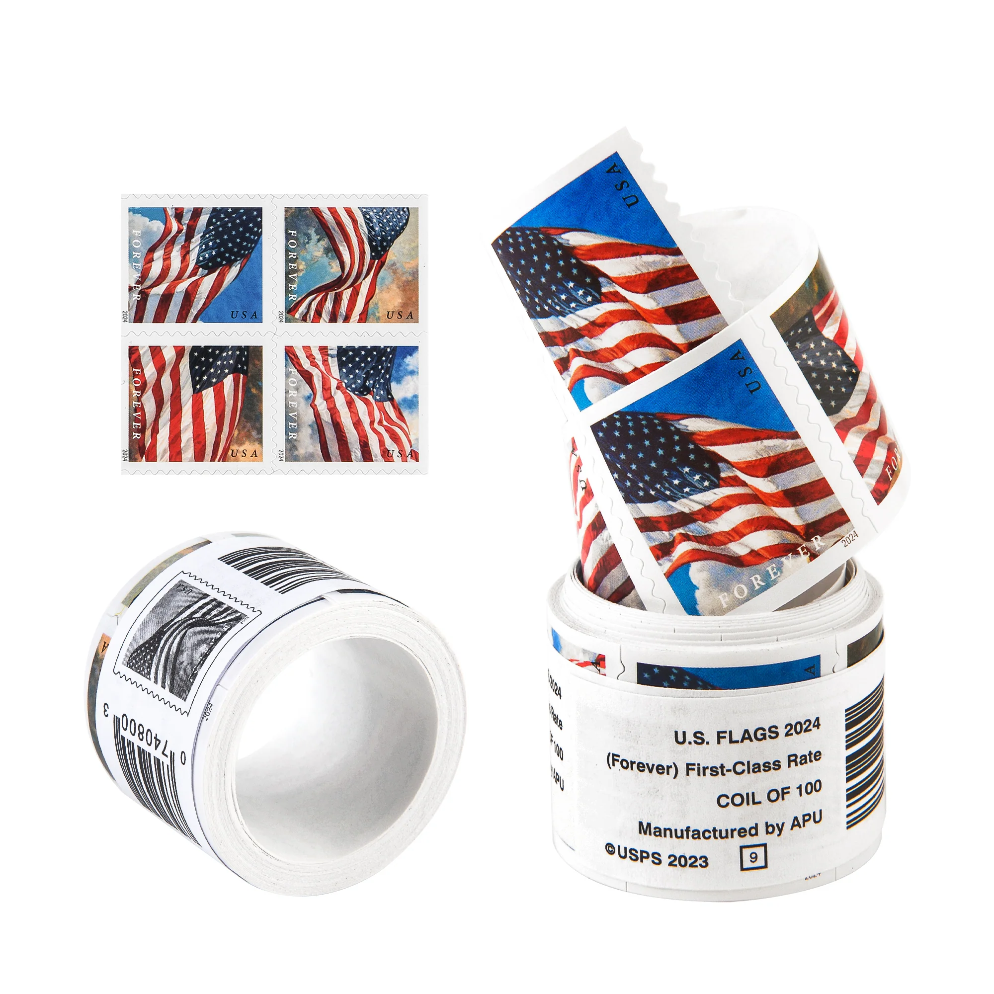 2024 U.S. Flags Stamps, roll of 100 PCS